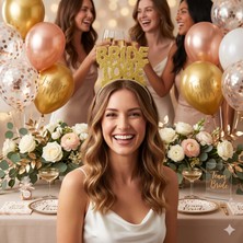 Dodomar Bride To Be Altın Eva Taç Bekarlığa Veda Simli Parti Aksesuarı