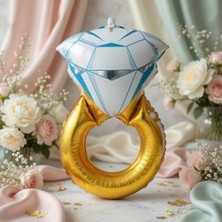 Dodomar Gold Tek Taş Yüzük Folyo Balon 65X48 cm Bekarlığa Veda Parti Dekorasyonu