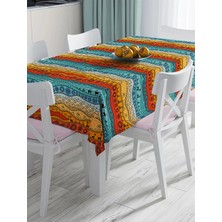 Rem Home Remhome Etnik Desen Tasarımlı Dijital Baskılı Modern Masa Örtüsü 90 x 90 cm