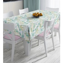 Rem Home Remhome Beyaz Zemin Üzerinde Deniz Yıldızı Desenli Dijital Baskılı Masa Örtüsü 90 x 90 cm
