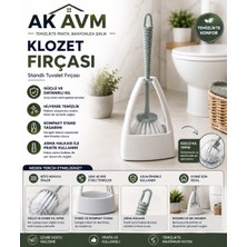 Ak Avm Standlı Klozet Fırçası Tuvalet Temizlik Fırçası Banyo Wc Fırçası Beyaz