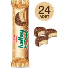 Ülker Halley Granül Bisküvi Çikolata Kaplı Lezzet 66 gr x 24 Adet Pratik Atıştırmalık