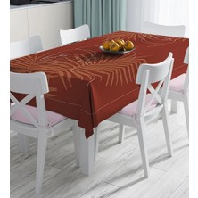 Rem Home Remhome Renkli Zemin Üzerinde Onedraw Çizimli Bayan Silüeti Dijital Baskılı Masa Örtüsü 120 x 140 cm
