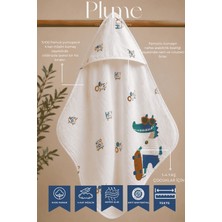 Plume Ceramic Home %100 Pamuk Ekose Ördek Baskılı 4 Kat Müslin Kundak - 75X75CM