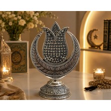 Home Dekor Hediye Ofisinize ve Evinize Anlam Katan Dekoratif Osmanlı Motifli Allah Yazılı Hilal Lale Figür Biblo 27 cm