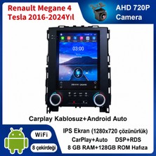 SBAID Renault Megane 4 Tesla 2016-2024 Yıl Uyumlu 8GB Ram 128GB Rom Hafıza Android Kablosuz Carplay Navigasyon Multimedya 9.7ınç Tesla Ekran Hediye Görüş Kamerası Hediye Çerçevesi 8+128