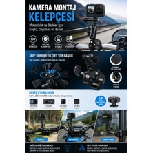 Hace Bazaar Motosiklet Bisiklet Gidon Kamera Montaj Metal Si 360° Döner Metal Tutucu -Hcb