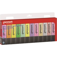 Penmark Fosforlu Kalem 12 Li Karışık Renk 4 Neon + 4 Pastel+4 Simli