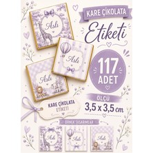 Yeap Office Kişiye Özel Kız Bebek Kare Çikolata Etiketi 117 Adet 3,5 x 3,5 cm – Süperyapışkanlı