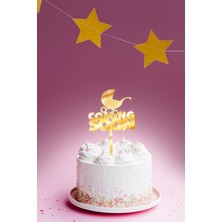 Artikel Gold Coming Soon Yazılı Ayna Pleksi Pasta Üstü & Doğum Günü Partisi & Pleksi Pasta Süsü