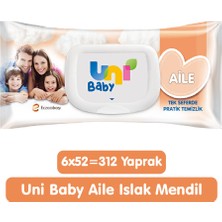 Uni Baby Aile Islak Mendil 6X52 312 Yaprak