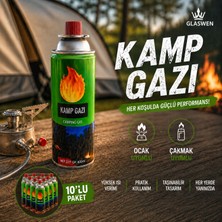 Glaswen 10 Adet Kamp Gazı  Gaz Tüpü Portatif Ocak Kartuşu Tek Kullanımlık Pürmüz 400 ml 227 gr