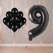 Best Parti Best 9 Yaş Siyah Temalı Doğum Günü Parti Seti