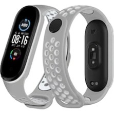 Uslucan Alışveriş Xiaomi Mi Band 4 Spor Delikli Kordon - Gri-Beyaz