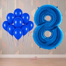 Rönesans Parti Rönesans 8 Yaş Mavi Temalı Doğum Günü Parti Seti