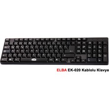 Elba EK-020 Q USB Siyah Türkçe Kablolu Standart Klavye (1.8mt Kablo Uzunluğu)