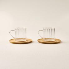 Tohana Loren 2'li Espresso Fincanı - Şeffaf / Açık Kahverengi - 150 ml