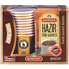 Altıncezve Ofis Seti | Hazır Türk Kahvesi Orta (Orta Şekerli) 10' lu Paket (10 Adet x 9 Gr)