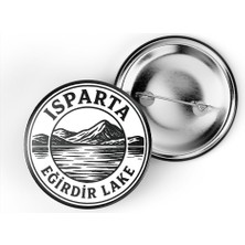 İberk (4'lü Set) Iğneli Çanta Rozeti - Isparta Türkiye Şehri Serisi - 44 mm