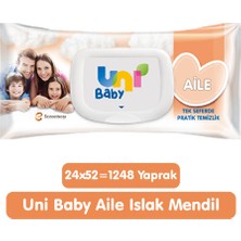 Uni Baby Aile Islak Mendil 24X52 1248 Yaprak