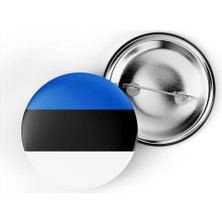 İberk 5 Adet - 44 mm Iğneli Çanta Rozeti - Vektörel Ülke Bayraklı Estonia Estonya Bayrağı