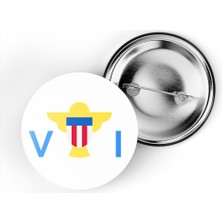 İberk 5 Adet - 44 mm Iğneli Çanta Rozeti - Vektörel Ülke Bayraklı Virgin Islands Virgin Adaları Bayrağı