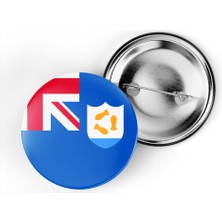 İberk 5 Adet - 44 mm Iğneli Çanta Rozeti - Vektörel Ülke Bayraklı Anguilla Bayrağı
