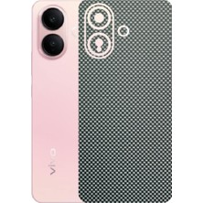 Kapps Vivo V60 Lite ile Uyumlu Fiber Serisi Premium Arka Kapak Kaplama(Kenarlar Yoktur!)