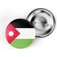 İberk 5 Adet - 44 mm Iğneli Çanta Rozeti - Vektörel Ülke Bayraklı Jordan Ürdün Bayrağı