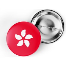 İberk 5 Adet - 44 mm Iğneli Çanta Rozeti - Vektörel Ülke Bayraklı Hong Kong Bayrağı