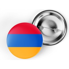 İberk 5 Adet - 44 mm Iğneli Çanta Rozeti - Vektörel Ülke Bayraklı Armenia Ermenistan Ermeni Bayrağı