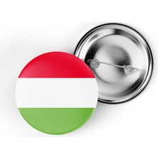 İberk 5 Adet - 44 mm Iğneli Çanta Rozeti - Vektörel Ülke Bayraklı Hungary Macaristan Macar Bayrağı