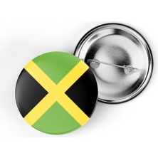 İberk 5 Adet - 44 mm Iğneli Çanta Rozeti - Vektörel Ülke Bayraklı Jamaica Jamaika Bayrağı