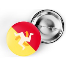 İberk 5 Adet - 44 mm Iğneli Çanta Rozeti - Vektörel Ülke Bayraklı Bhutan Bayrağı