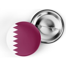 İberk 5 Adet - 44 mm Iğneli Çanta Rozeti - Vektörel Ülke Bayraklı Qatar Katar Bayrağı