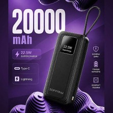 Soffany HY-320 20.000 Mah Powerbank 22.5W  Type-C + Lightning Çıkışlı