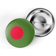 İberk 5 Adet - 44 mm Iğneli Çanta Rozeti - Vektörel Ülke Bayraklı Bangladesh Bangladeş Bayrağı