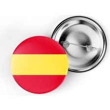 İberk 5 Adet - 44 mm Iğneli Çanta Rozeti - Vektörel Ülke Bayraklı Spain Ispanya Ispanyol Bayrağı