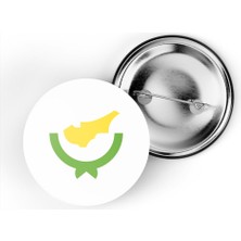 İberk 5 Adet - 44 mm Iğneli Çanta Rozeti - Vektörel Ülke Bayraklı Cyprus Kıbrıs Bayrağı