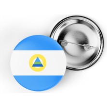 İberk 5 Adet - 44 mm Iğneli Çanta Rozeti - Vektörel Ülke Bayraklı Nicaragua Nikaragua Bayrağı