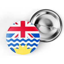 İberk 5 Adet - 44 mm Iğneli Çanta Rozeti - Vektörel Ülke Bayraklı British Columbia Britanya Kolumbiyası Bayrağı