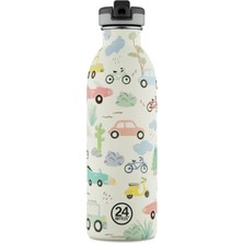 24 Bottles Kids Bottle Adventure Friends Pipetli Paslanmaz Çelik Çocuk Su Matarası 500 ml