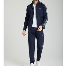 Lacoste Şeritli Lacivert Slim Fit Eşofman Takımı