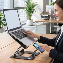 Hereveoyuncak 2’si 1 Arada Laptop ve Telefon Standı – Alümetal Ayarlanabilir,katlanaabilir,ergonomik Yükseltici