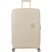 American Tourister Soundbox Krem 77/28 Körüklü Büyük Boy Sert Valiz