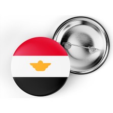 İberk 5 Adet - 44 mm Iğneli Çanta Rozeti - Vektörel Ülke Bayraklı Egypt Mısır Bayrağı