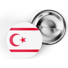 İberk 5 Adet - 44 mm Iğneli Çanta Rozeti - Vektörel Ülke Bayraklı Northern Cyprus Kuzey Kıbrıs Bayrağı