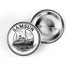 İberk (4'lü Set) Iğneli Çanta Rozeti - Samsun Türkiye Şehri Serisi - 44 mm