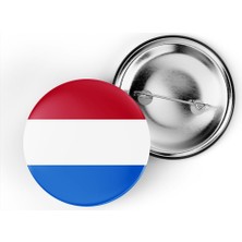 İberk 5 Adet - 44 mm Iğneli Çanta Rozeti - Vektörel Ülke Bayraklı Netherlands Hollanda Bayrağı