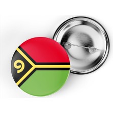 İberk 5 Adet - 44 mm Iğneli Çanta Rozeti - Vektörel Ülke Bayraklı Vanuatu Bayrağı